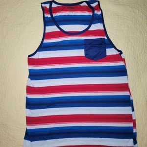 Red, White & Blue Striped Tank Top